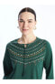 Фото #3 товара LCW Grace Bağlamalı Yaka Desenli Uzun Kollu Kadın Bluz