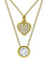 2-Pc. Set Cubic Zirconia Pavé Heart & Solitaire Bezel Pendant Necklaces, Created for Macy's