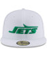 Фото #4 товара Men's White New York Jets Throwback Logo Omaha 59FIFTY Fitted Hat