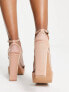 ASOS DESIGN Noun platform barely there block heeled sandals in beige