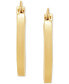 ფოტო #3 პროდუქტის 14k Gold Earrings, Polished Square Hoops (17mm)