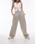 Фото #1 товара Topshop low slung textured stripe trouser in stone