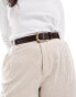 Фото #1 товара ASOS DESIGN Curve waist and hip jeans belt with gold snake buckle in brown