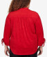 Plus Size Park Place Stretch Knit Faux Suede Button Up Top