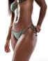 River Island tie side beaded bikini brief in khaki