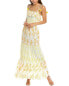 Фото #1 товара Ash & Eden Samantha Smocked Maxi Dress Women's White M