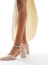 Фото #7 товара Be Mine Bridal Frankie embellished heeled shoes in blush satin