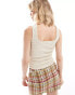 COLLUSION textured tank top with bow detail in ivory