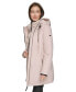 Womens Hooded Bibbed Zip-Front Puffer Coat