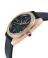 ფოტო #2 პროდუქტის Women's Palermo Swiss Quartz Blue Leather Watch 35mm
