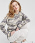 ფოტო #3 პროდუქტის Women's Camo-Print 100% Cashmere Hooded Sweater, Created for Macy's