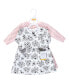 Toddler Girls Cotton Dresses, Black Toile Pink