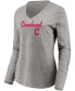 Фото #4 товара Women's Navy, Heathered Gray Cleveland Indians Team V-Neck T-shirt Combo Set