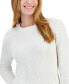 Фото #2 товара Women's Cotton Mirrored Cable-Knit Sweater