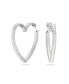 ფოტო #1 პროდუქტის Crystal Heart Large Matrix Hoop Earrings