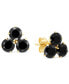 ფოტო #1 პროდუქტის Onyx Trillium Flower Stud Earrings in 14k Gold