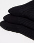 Weekday Bella 3-pack ribbed socks in black