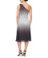 Women's Ombré Metallic One-Shoulder Midi Dress