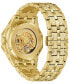 ფოტო #3 პროდუქტის Men's Octava Automatic Crystal-Accent Gold-Tone Stainless Steel Bracelet Watch 41.7mm