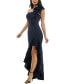 Juniors' Ruffled One-Shoulder High-Low Gown