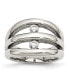 ფოტო #1 პროდუქტის Stainless Steel Polished CZ Ring
