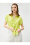 Фото #2 товара Рубашка женская Koton с коротким рукавом и пуговицами
