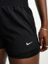 Фото #5 товара Nike Training One Dri-Fit high rise 3 inch 2in1 shorts in black