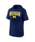 Фото #3 товара Men's Navy Michigan Wolverines Outline Lower Arch Hoodie T-shirt