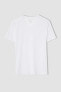 Slim Fit V Yaka Basic Premium Kalite Pamuklu Penye Tişört