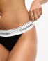 Фото #3 товара Calvin Klein Modern Cotton high leg tanga brief in black