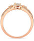 ფოტო #4 პროდუქტის Diamond Princess Halo Engagement Ring (1/2 ct. t.w.) in 14k Rose Gold