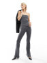 COLLUSION washed rib flare leggings in grey