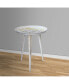 Фото #6 товара 20 Inch Artisanal Industrial Round Tray Top Iron Side End Table, Tripod Base, Distressed White, Gold