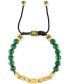 ფოტო #1 პროდუქტის Men's Link Beaded Bolo Bracelet in Gold-Plated Stainless Steel