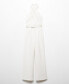 ფოტო #8 პროდუქტის Women's Belted Crossover Collar Jumpsuit