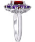 ფოტო #4 პროდუქტის Rhodolite Garnet (3-1/4 ct. t.w.) & Amethyst (1-1/8 ct. t.w.) Cluster Statement Ring in Sterling Silver