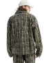 Basic Pleasure Mode check print back detail skater jacket in grey