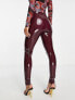 Commando faux leather patent perfect control co-ord legging in dark red