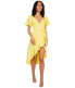 Фото #1 товара LAUNDRY BY SHELLI SEGAL 295803 V-Neck Flutter Sleeve Dress Yellow 14