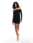 Miss Selfridge bardot mini dress in black