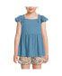 Girls Smocked Flutter Sleeve Gauze Tank Top