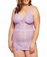ფოტო #1 პროდუქტის Jeannie Plus Size Elegant Lace Chemise and Panty 2pc Lingerie Set