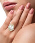 ფოტო #2 პროდუქტის EFFY® Cultured Freshwater Pearl (12-1/2mm) & Diamond (3/4 ct. t.w.) Ring in 14k White Gold (Also Available in 14k Yellow Gold & Rose Gold)