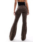 Фото #4 товара ASOS DESIGN fold over trousers in leopard print