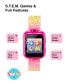 Kid's Rainbow Glitter Silicone Strap Touchscreen Smart Watch 42mm with Earbuds Gift Set
