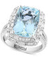 ფოტო #1 პროდუქტის EFFY® Limited Edition Aquamarine (5-7/8 ct. t.w.) and Diamond (7/8 ct.t.w.) Halo Ring in 14k White Gold