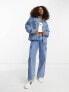 COLLUSION Unisex oversized denim jacket in medium blue