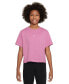 ფოტო #1 პროდუქტის Big Girls Sportswear Essential Cotton Swoosh Logo T-Shirt