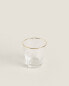 Borosilicate glass tumbler with gold rim