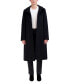 Womens Stand-Collar Single-Breasted Wool Blend Coat